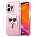 Etui KARL LAGERFELD Apple iPhone 13 Pro Max Glitter Karl`s Head Różowy Hardcase